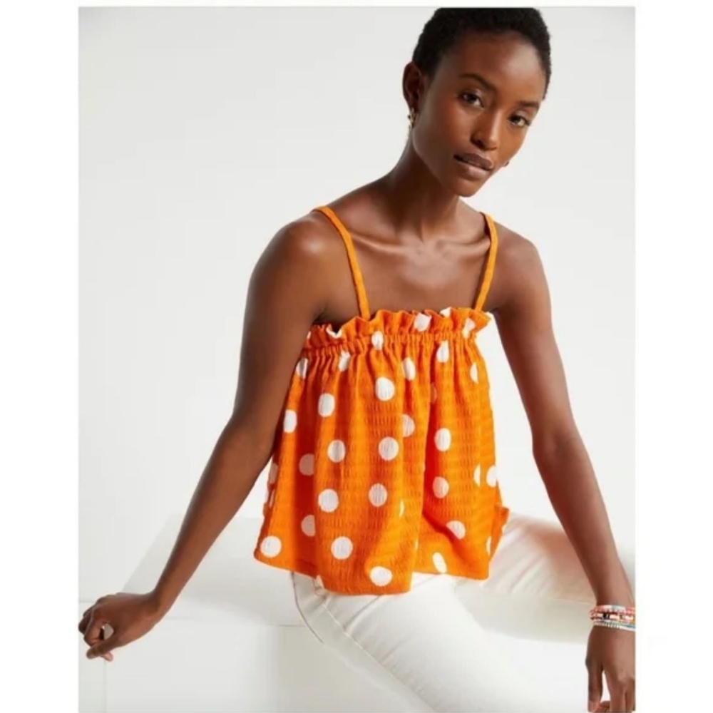 New Anthropologie polka dot swing top size L